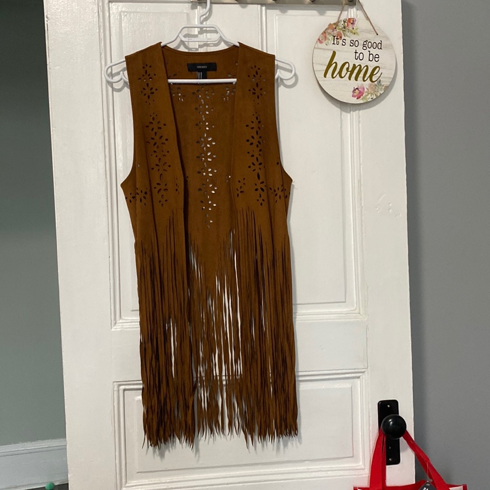 Forever 21 sleeveless fringe vest size US M